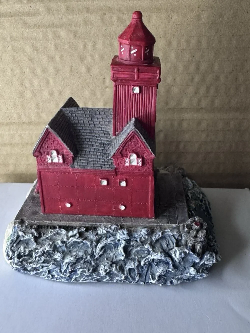 Vintage 1999 Spencer Collins Holland Harbor MI Big Red Lighthouse Collectible